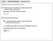 Reaktivierung der ausfallenden Stäbe anwenden