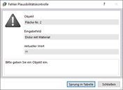 Plausibilitätskontrolle mit Fehlermeldung