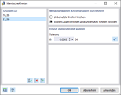 Ergebnis der Modellkontrolle auf identische Knoten