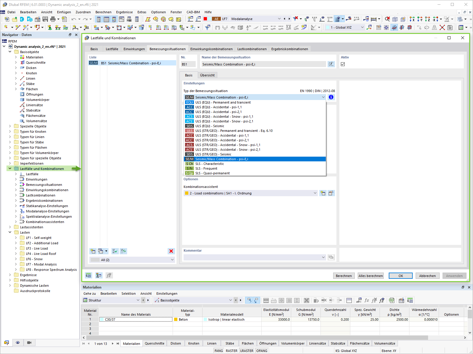 Massenkombination für Modalanalyse