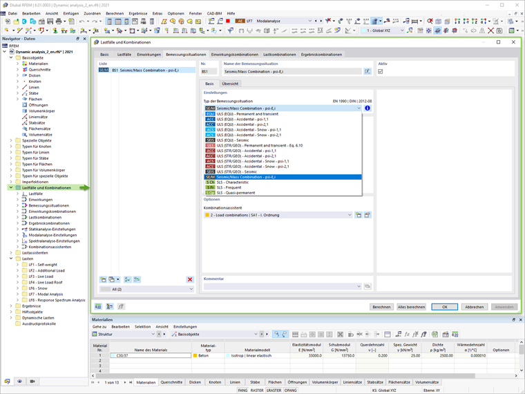 Massenkombination für Modalanalyse