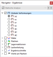 Globale Verformungen im Navigator auswählen
