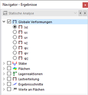 Globale Verformungen im Navigator auswählen