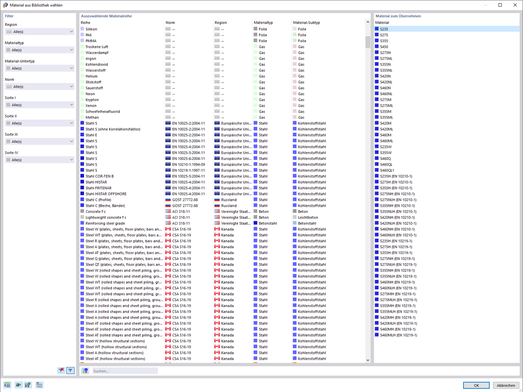 Verbesserte Materialbibliothek