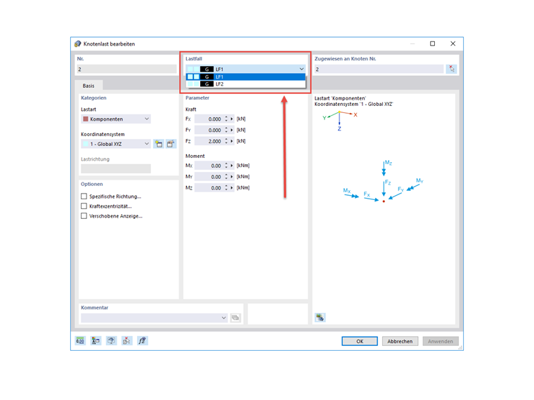 FAQ 005133 | Wie kann man bestehende Lasten einem anderen Lastfall zuordnen?
