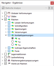 Kontaktspannungen im Navigator auswählen