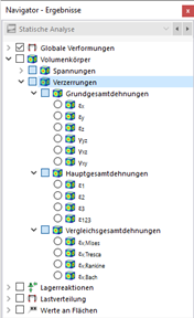Volumenverzerrungen im Navigator auswählen