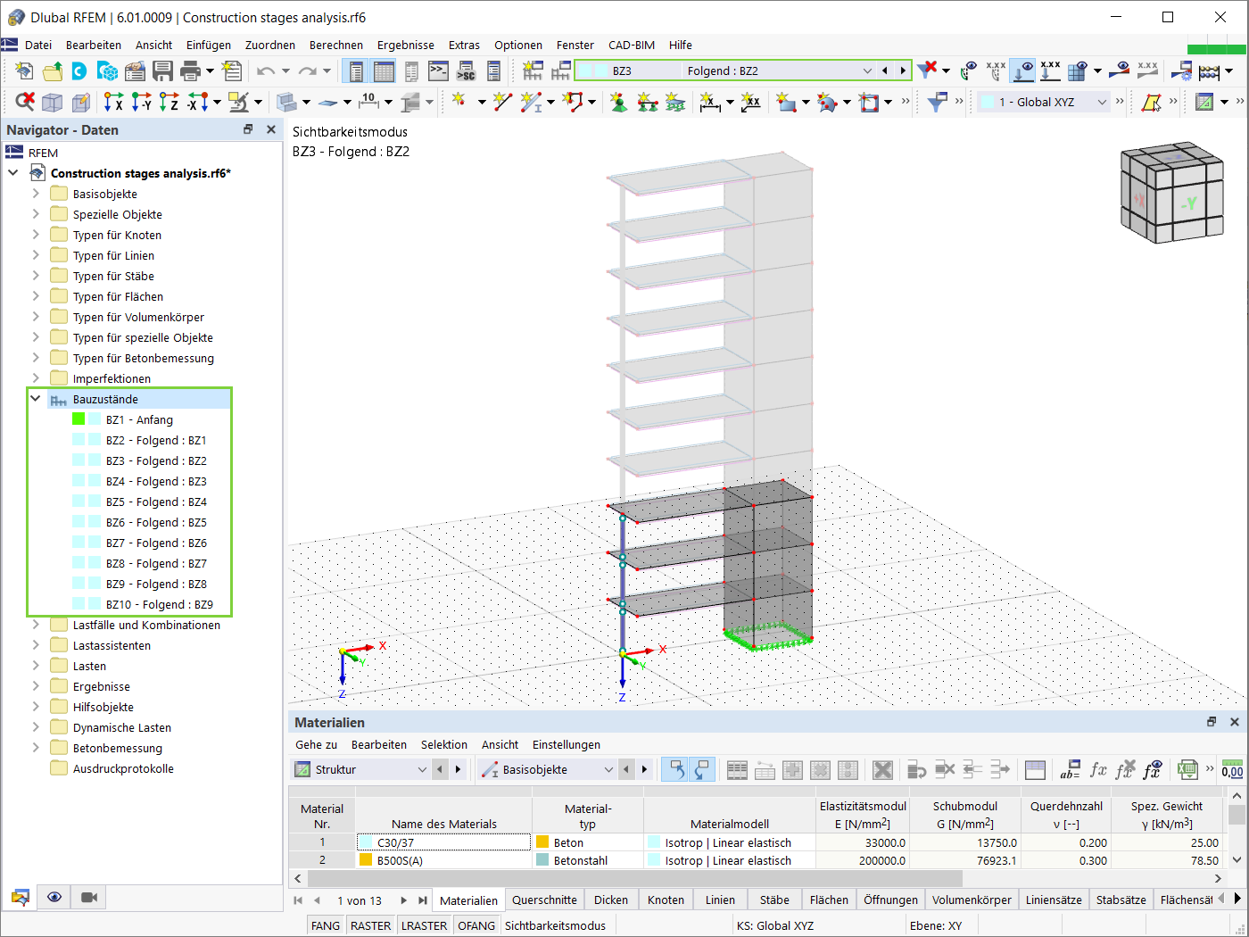 Bauzustände in RFEM 6
