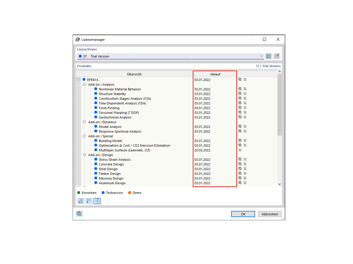 FAQ 005135 | Der Testzeitraum meiner Testversion von RFEM 6 / RSTAB 9 ist leider bereits abgelaufen. Wie kann ich weiterhin neue Dlubal Produkte testen?