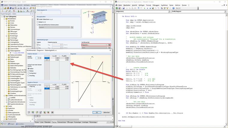 FAQ 005138 | Wie kann man mithilfe der COM-Schnittstelle ein Stabendgelenk mit "Diagramm" anlegen?