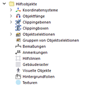 Hilfsobjekte im Navigator