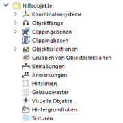 Hilfsobjekte im Navigator