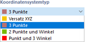 Koordinatensystemtyp auswählen