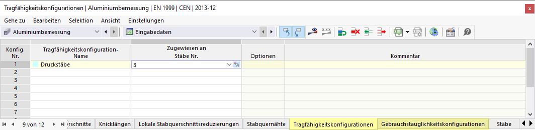 Konfigurations-Typ in Tabelle zuweisen