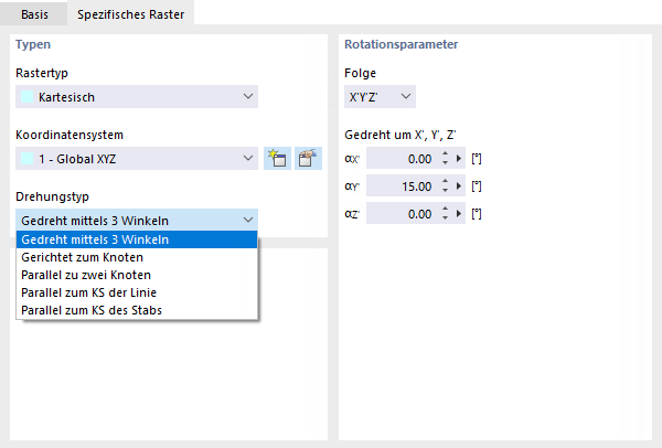 Gebäuderaster spezifisch ausrichten
