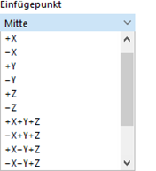 Einfügepunkt auswählen