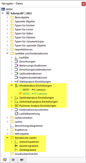 Einträge für dynamische Analyse-Add-Ons in Navigator