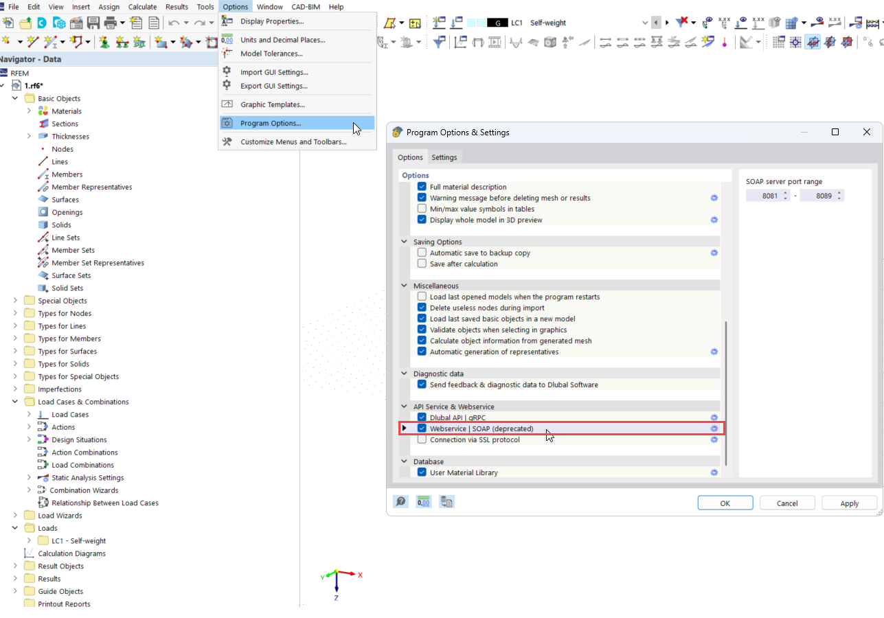 FAQ 005147 | Nachdem ich einen Webservice oder eine Schnittstelle aus RFEM 6 / RSTAB 9 starten möchte, erhalte ich eine Fehlermeldung. Was kann ich tun?