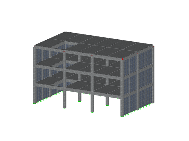 Gebäudemodell in RFEM (© SIE.istmo Structural Engineering Service)