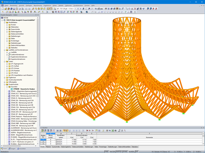 Modell der Dachkonstruktion in RSTAB (© PIRMIN JUNG)