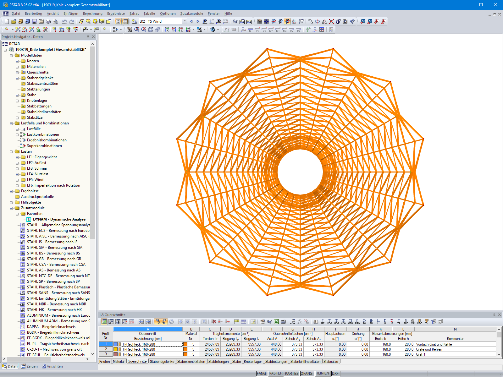 Draufsicht auf RSTAB-Modell (© PIRMIN JUNG)