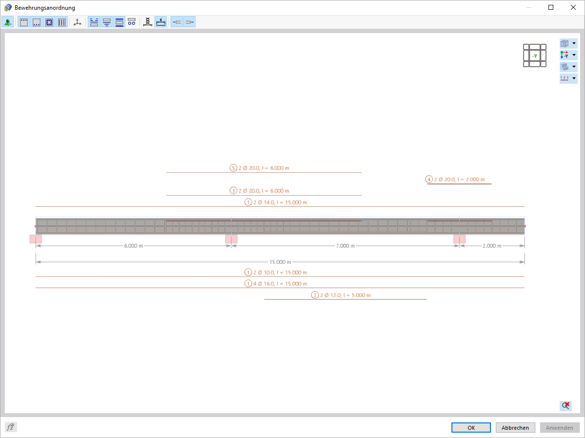 Grafische Ausgabe der Stabbewehrung