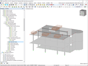 Darstellung der Flächenbewehrung mit spezifischen Mengen innerhalb der Betonbemessung.