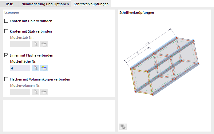 Flächen zwischen Original und Kopien erzeugen