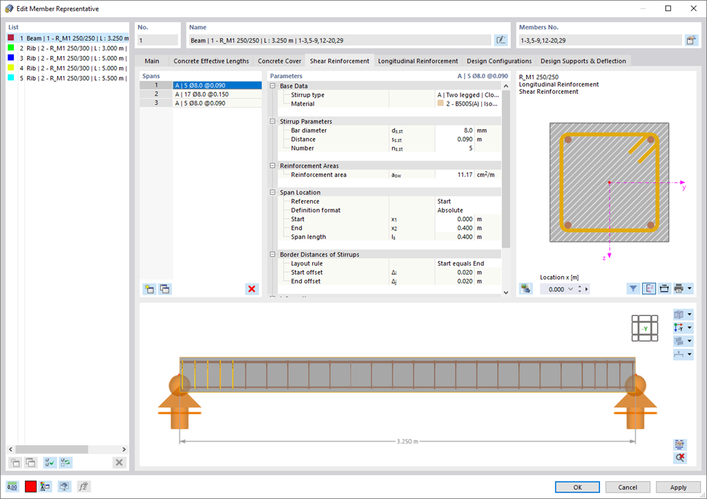 Reduzierter Bügelabstand am Stützenfuß und Stützenkopf
