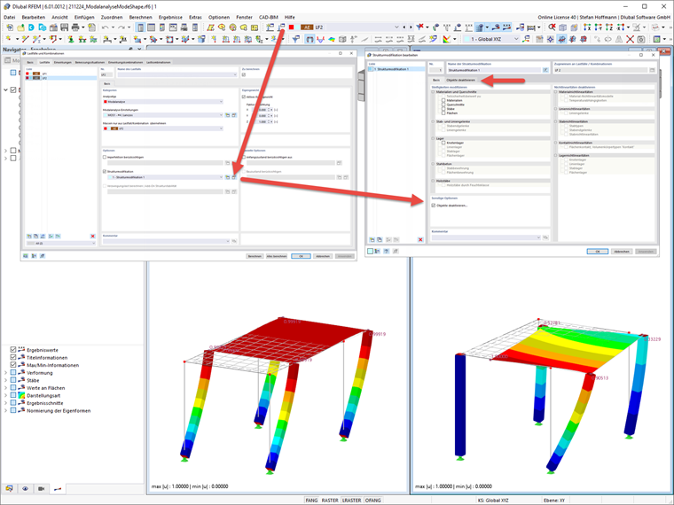 FAQ 005161 | Wie kann ich den Ausfall eines Objektes, z.B. einer Stütze, in meiner Modalanalyse untersuchen?