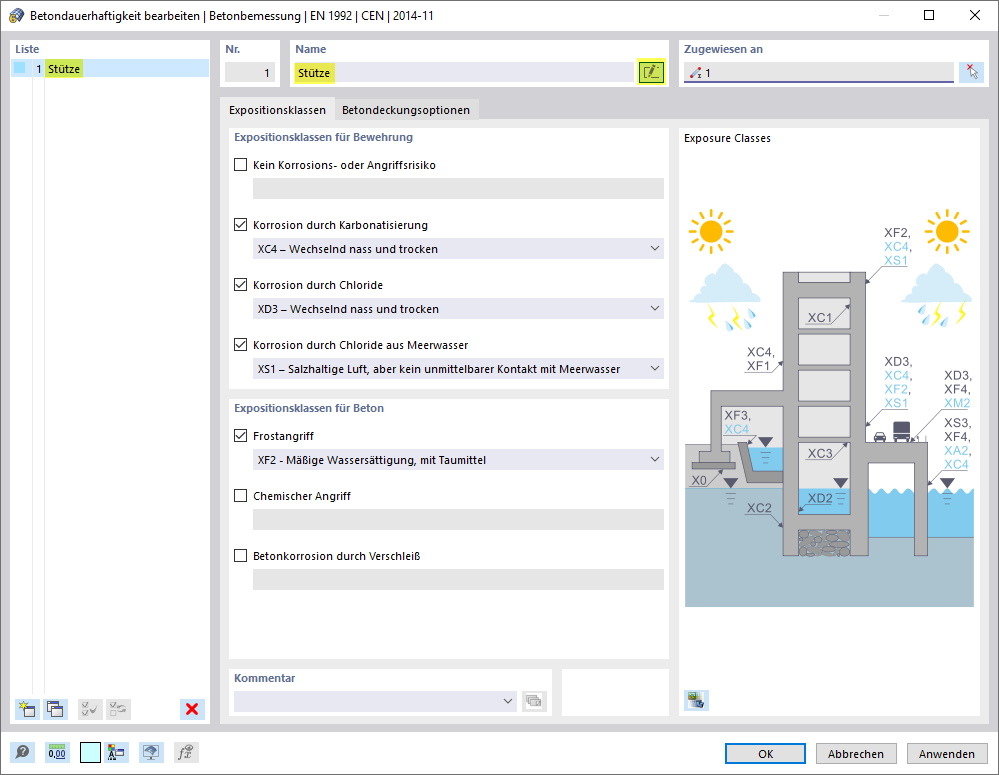 Betondauerhaftigkeit mit benutzerdefiniertem Namen