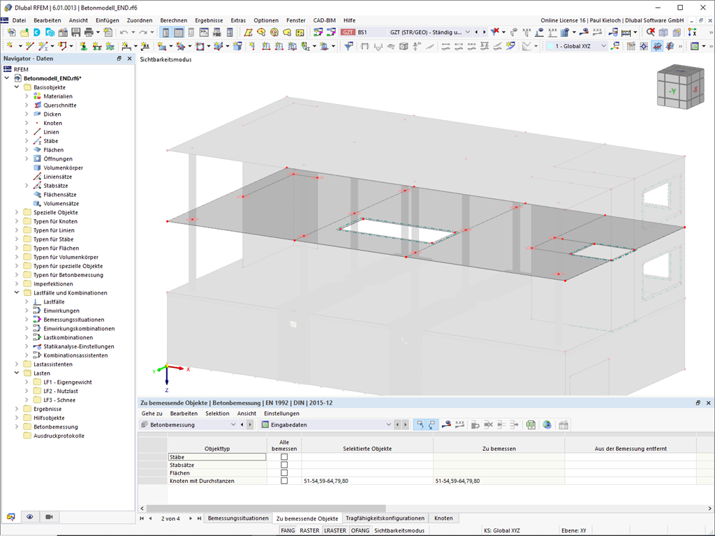 Objekte zur Bemessung