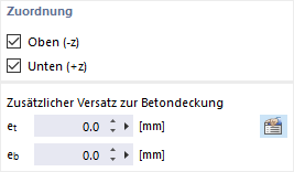 Zuordnung der Bewehrungslagen