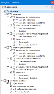 Navigator - Ergebnisse | Holzbemessung