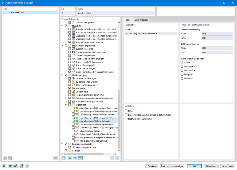 Ausdruckprotokoll-Manager