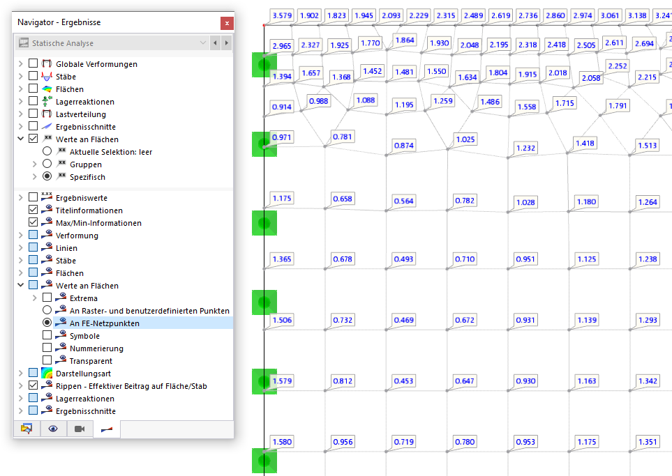 Ergebniswerte an FE-Netzpunkten darstellen
