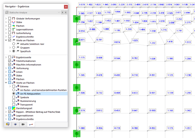 Ergebniswerte an FE-Netzpunkten darstellen