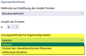 Lösungsmethode für Eigenwertproblem auswählen