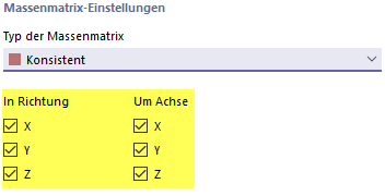 Wirksamkeit der Massen festlegen