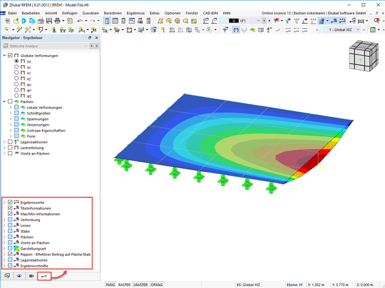 FAQ 005171 | Wo findet man die Anzeigeoptionen für Ergebnisse? In RFEM 5 und RSTAB 8 waren diese im Zeigen-Navigator zu finden.