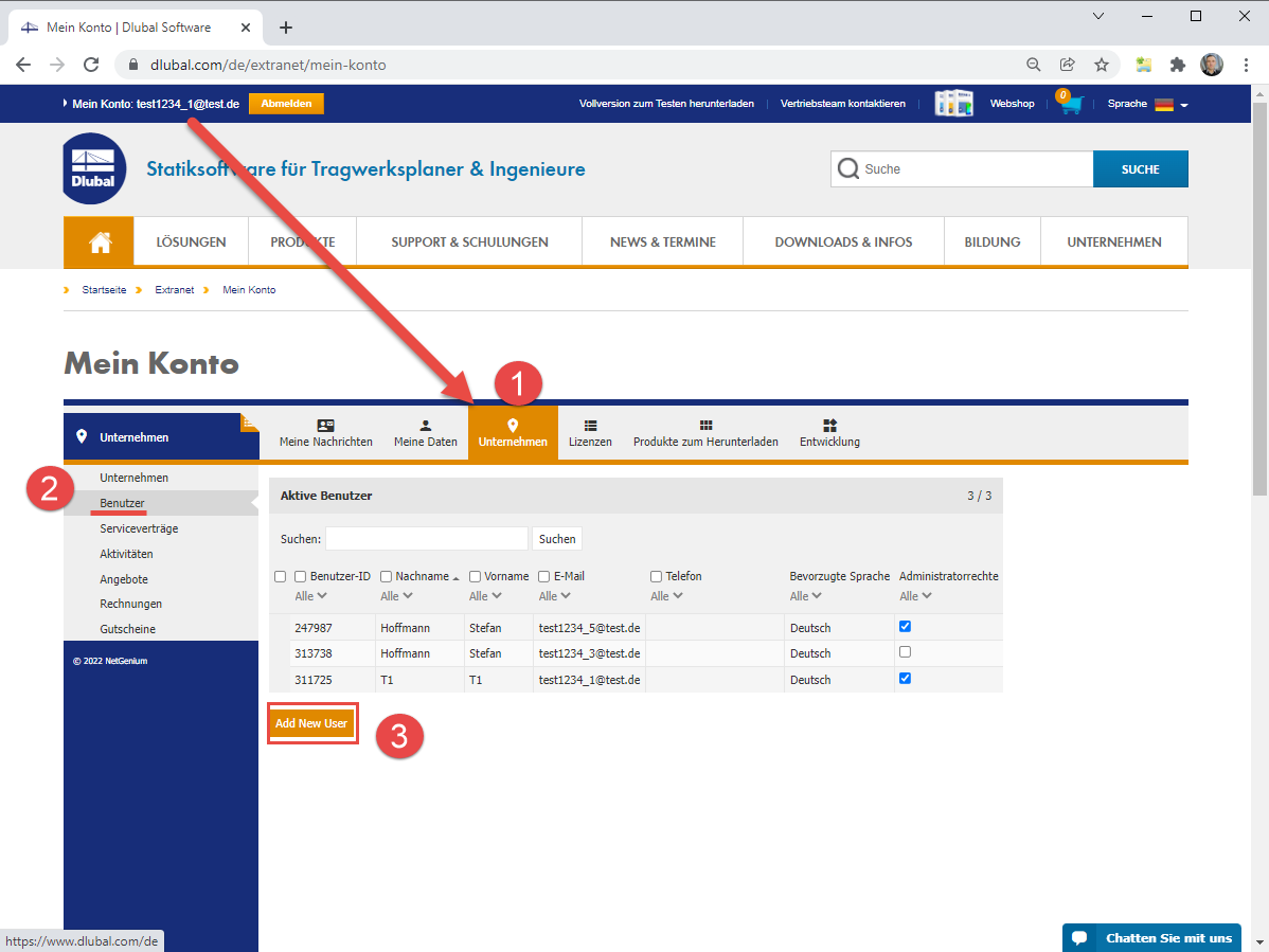 FAQ 005175 | Wie kann ich einen neuen Benutzer im Extranet anlegen?