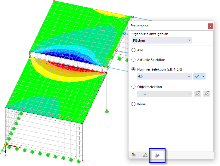 Ergebnisse ausgewählter Flächen anzeigen