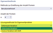 Lösungsmethode für Eigenwertproblem auswählen