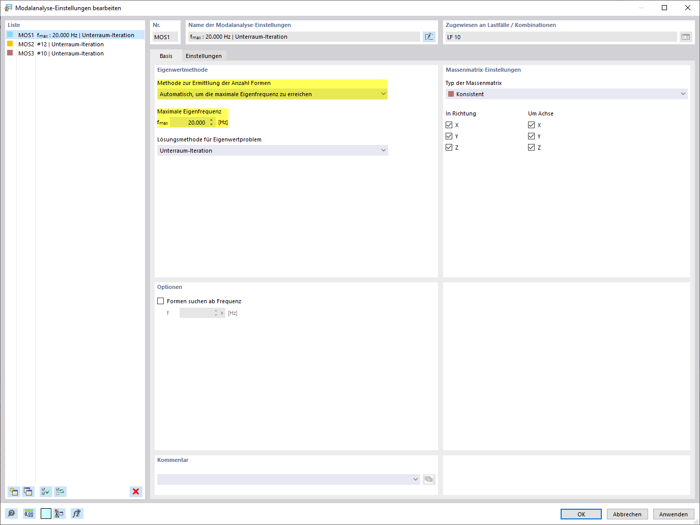 Maximale Eigenfrequenz erreichen