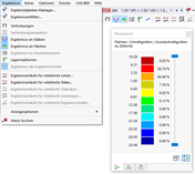 Menü 'Ergebnisse' und Steuerpanel