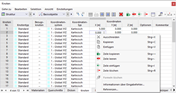 Funktionen im Tabellen-Kontextmenü