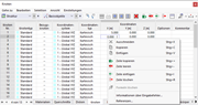 Funktionen im Tabellen-Kontextmenü