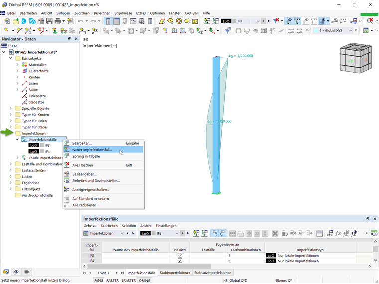 Neuer Imperfektionsfall