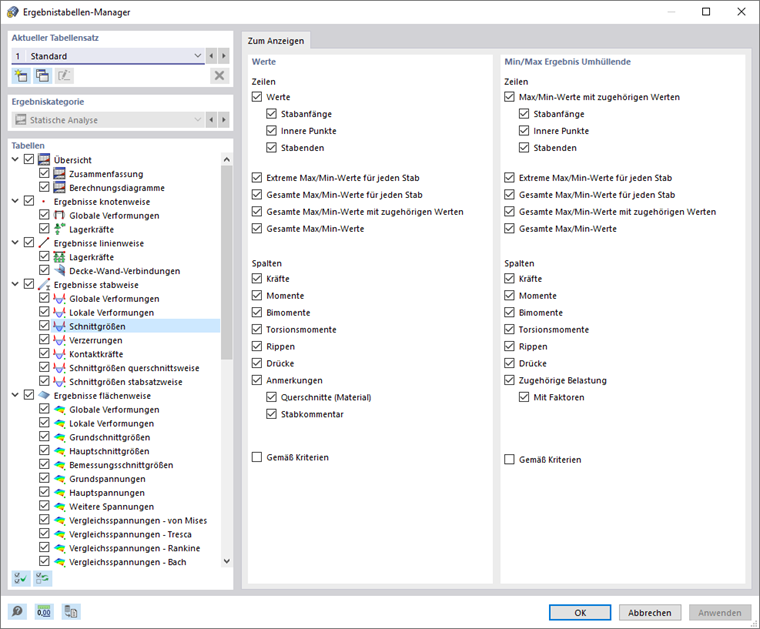 Dialog 'Ergebnistabellen-Manager'