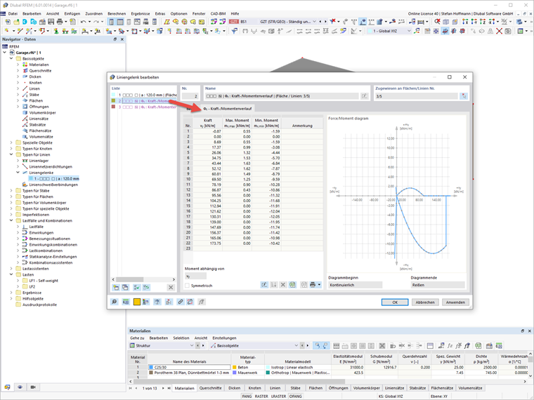 FAQ 005180 | Ich möchte meine Mauerwerkswand gelenkig and die Stahlbetondecke anschließen. Wie erzeuge ich das Liniengelenk am besten?